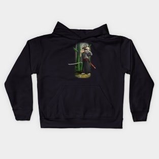 Exclusive Hand Drawn Samurai Rabbit | Samurai Collection Item-9 (Rabbit) | by Rendigart Studio Kids Hoodie